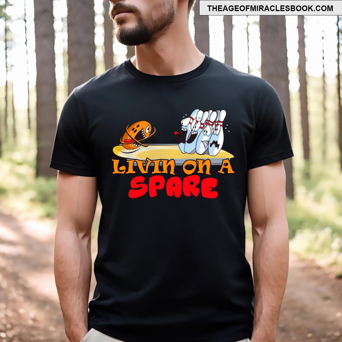 Livin On A Spare Funny Bowling Player Bowlers Sports Lts D T-shirt