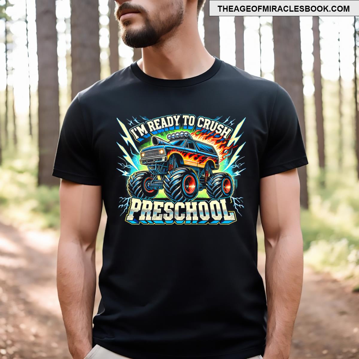 Kids Ready To Crush Prek Monster Truck First Day School T-shirt