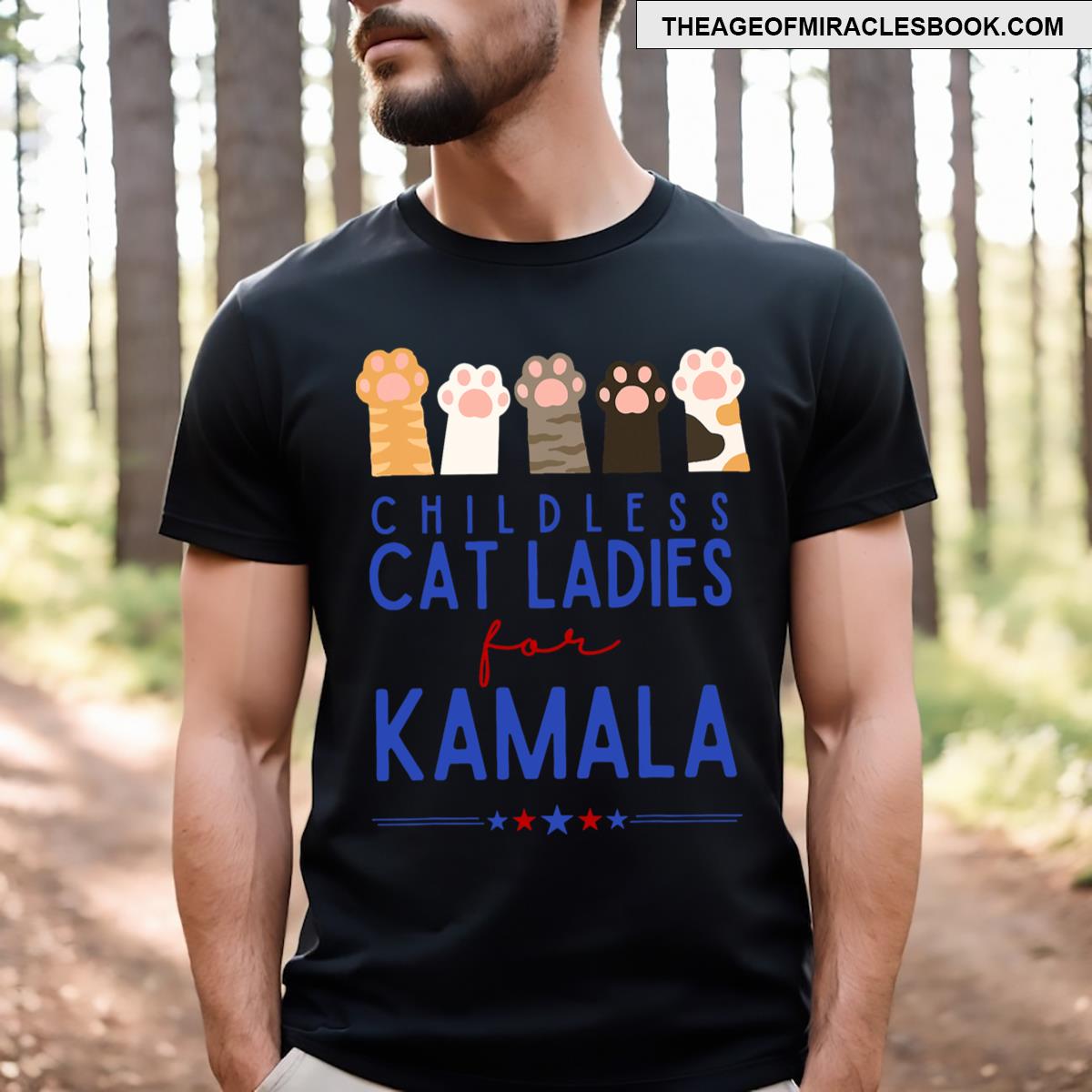 Funny Childless Cat Ladies For Kamala Harris 2024 President T-shirt