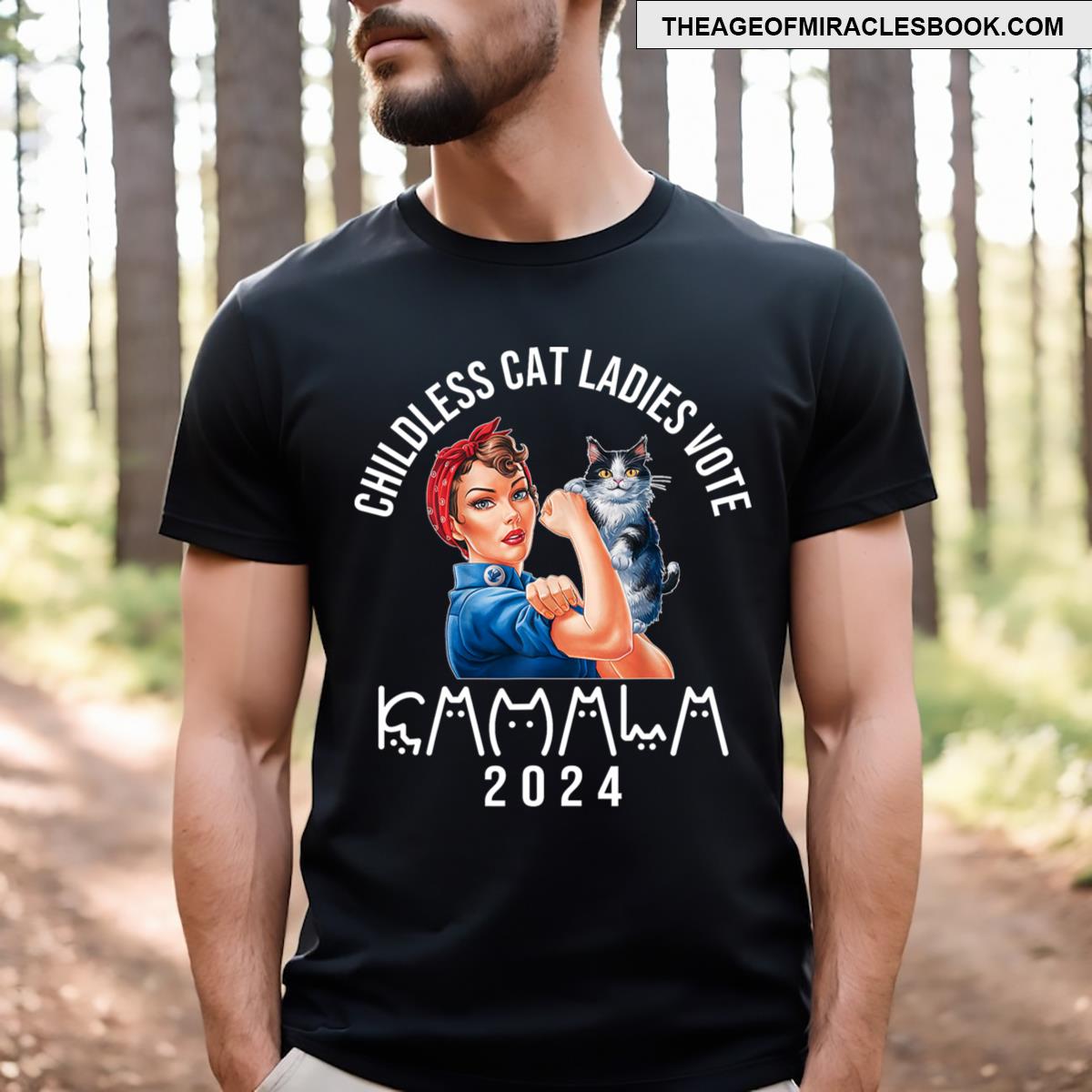 Childless Cat Lady Cute Cat 2024 Childless Cat Ladies Vote T-shirt