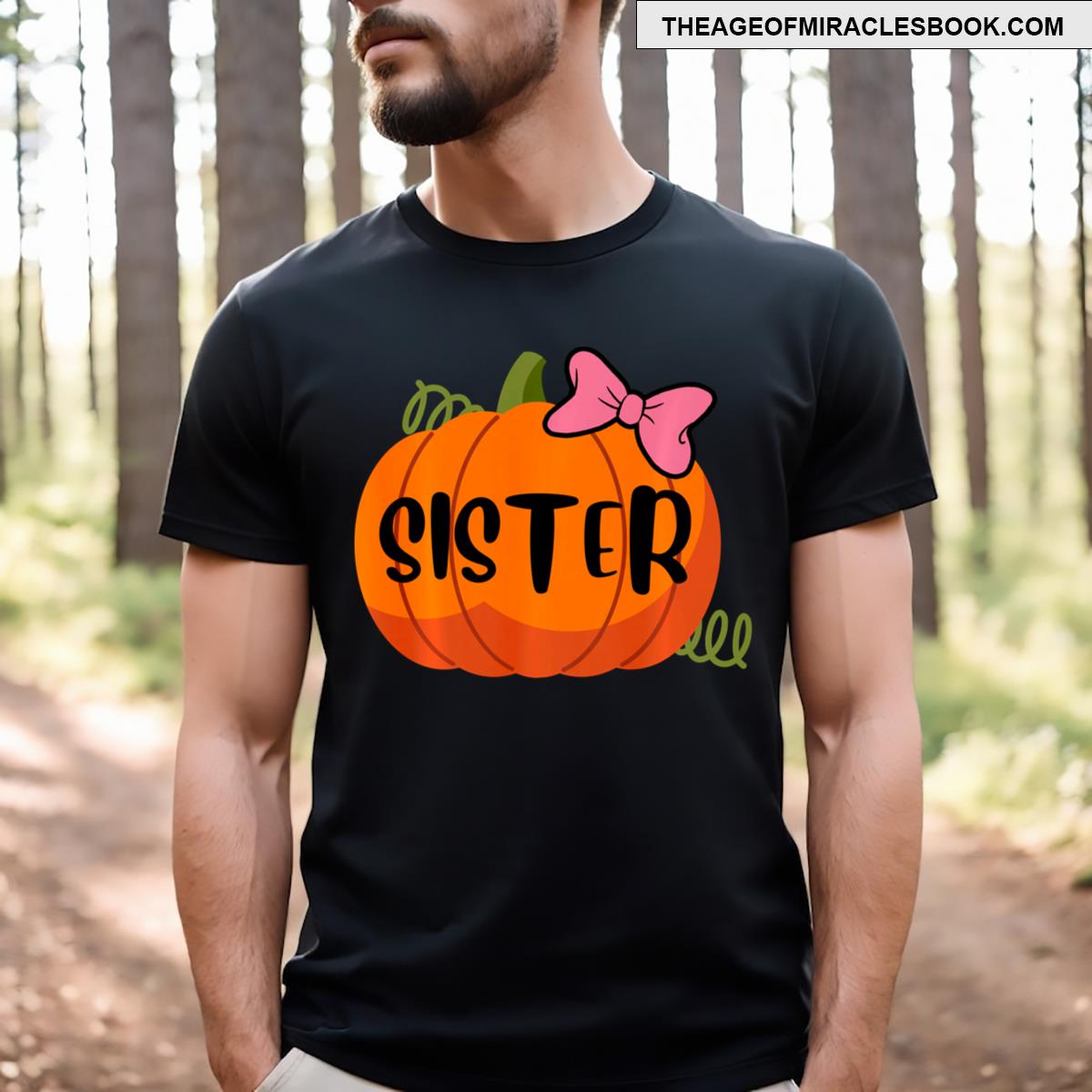 Sister Pumpkin Halloween Costume Matching Family Kids Girl T-shirt
