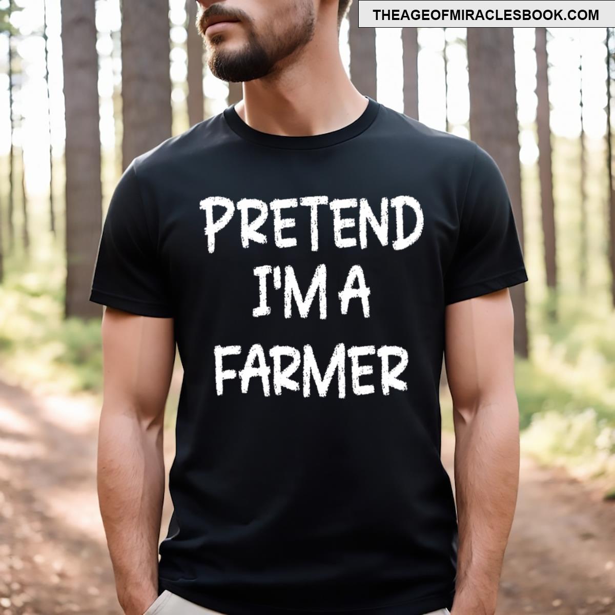 Womens Pretend Im A Farmer Lazy Last Minute Halloween Costume V Neck T-shirt