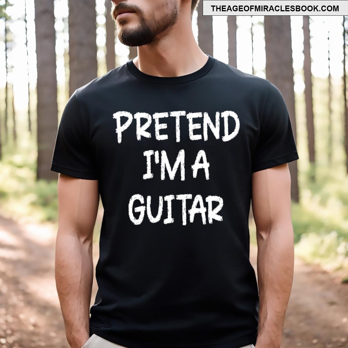 Womens Pretend Im A Guitar Lazy Last Minute Halloween Costume V Neck T-shirt