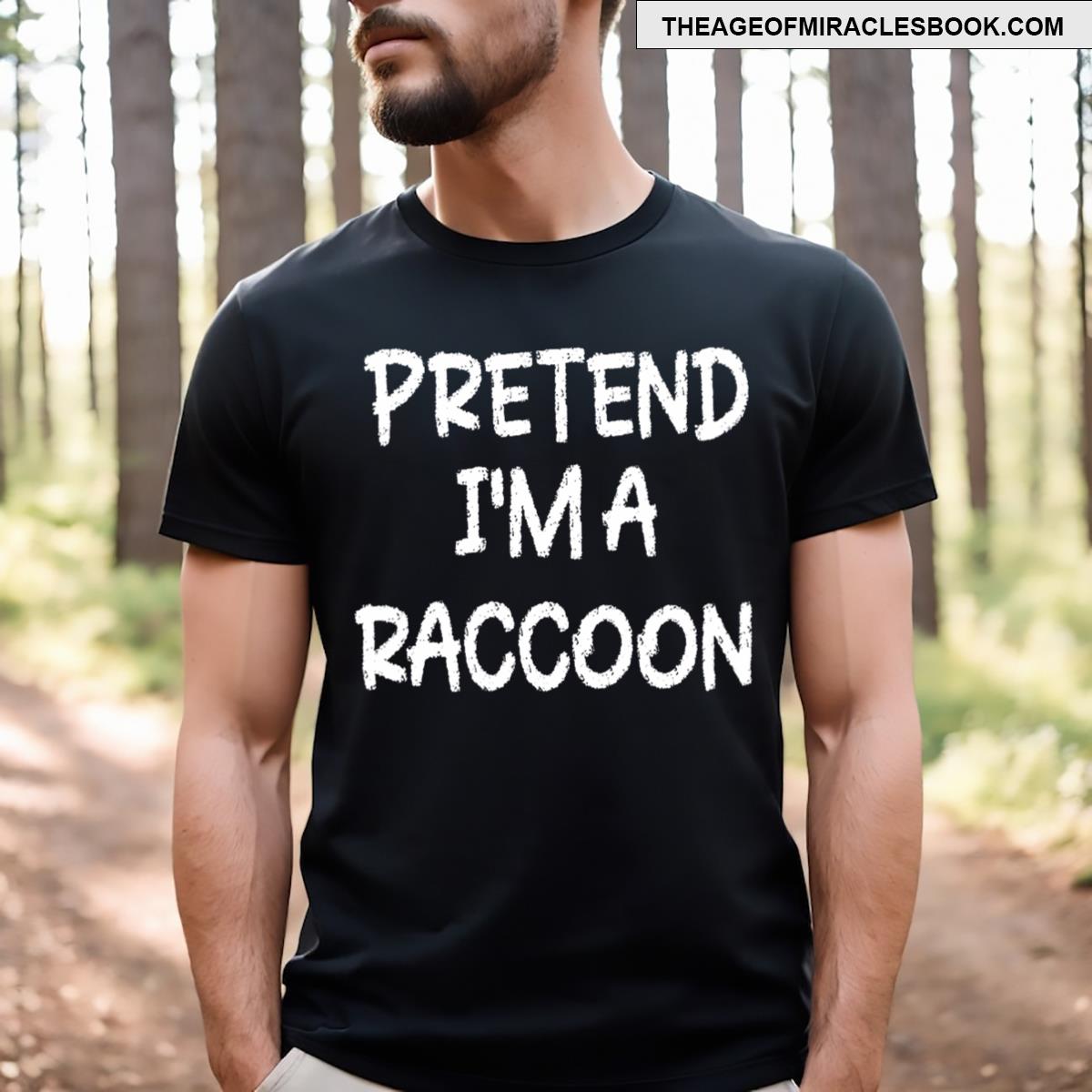 Womens Pretend Im A Raccoon Lazy Last Minute Halloween Costume V Neck T-shirt