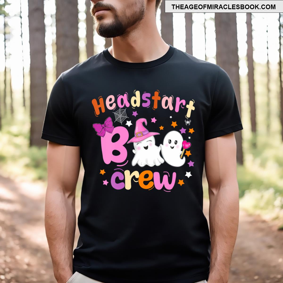 Womens Retro Headstart Boo Crew Halloween Costume Headstart Kids V Neck T-shirt