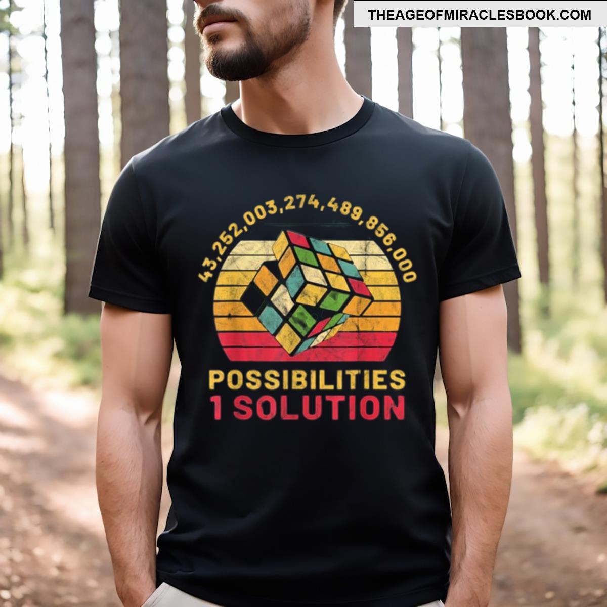 Rubic Cube Puzzle Cube Funny One Solution Speed Cubing Retro Math Many Possibilities 1 Solution Es T-shirt