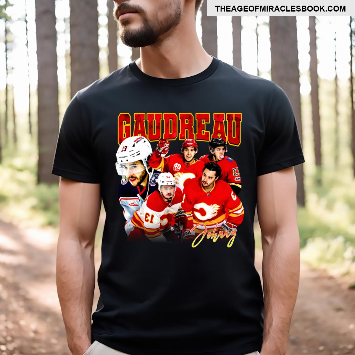 Johnny Gaudreau Hockey Flames Calgary Rip Johnny Gaudreau T-shirt