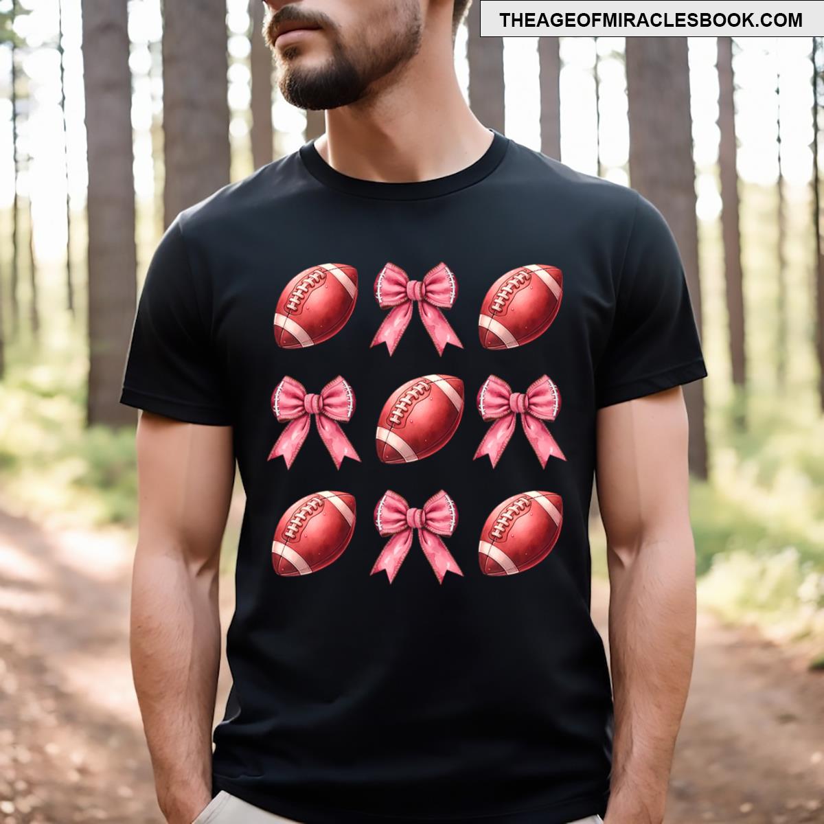Rugby Coquette Bow Football Fall Autumn Thanksgiving T-shirt