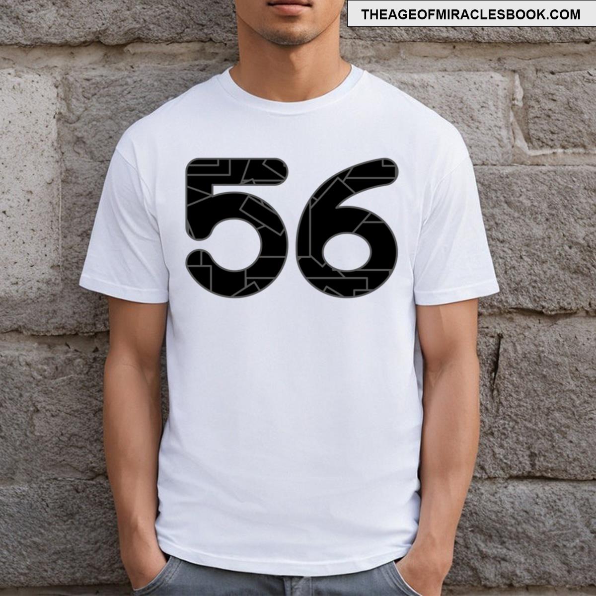 The Number Fifty Six 56 In Black T-shirt