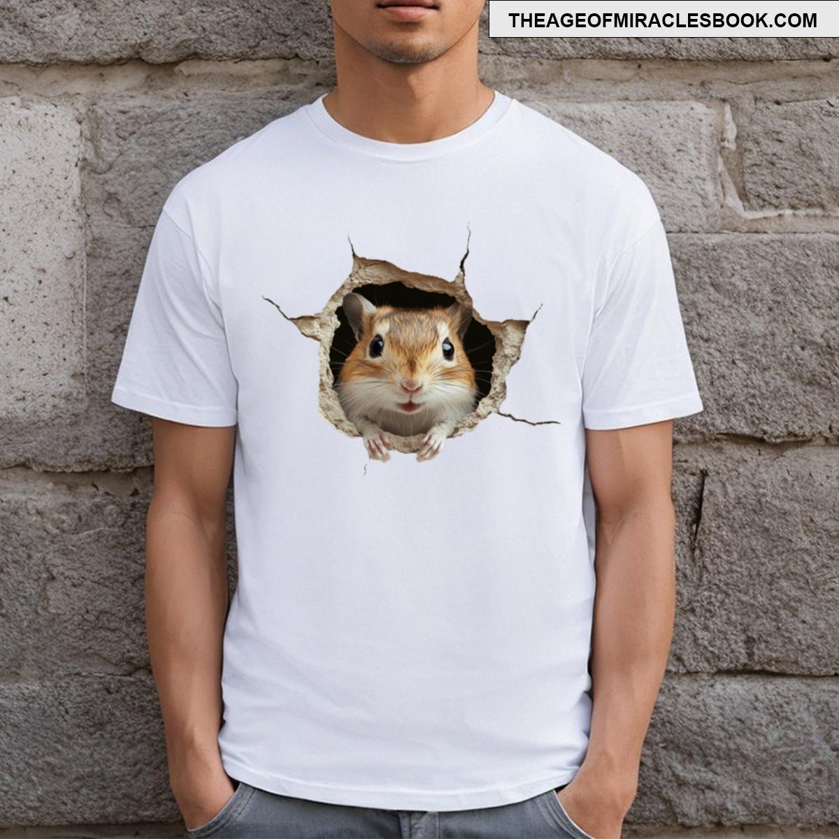 Playful Gerbil Peeking Design – Ideal Gift For Animal Lovers T-shirt