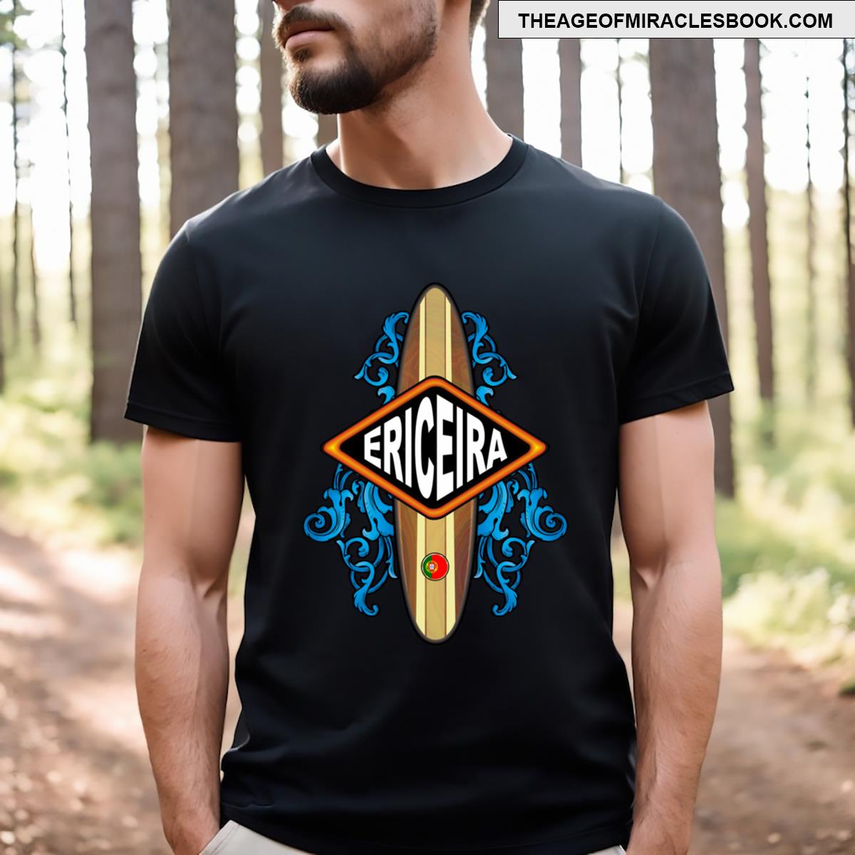 Ericeira Portugal Retro Vintage Surfboard T-shirt