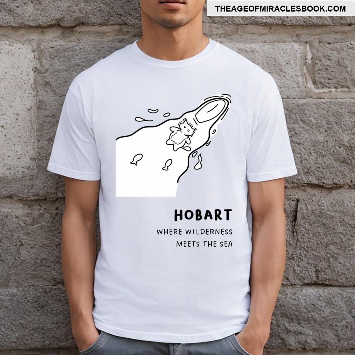 Hobart Where Wilderness Meets The Sea A Cat Floating On A Raft T-shirt