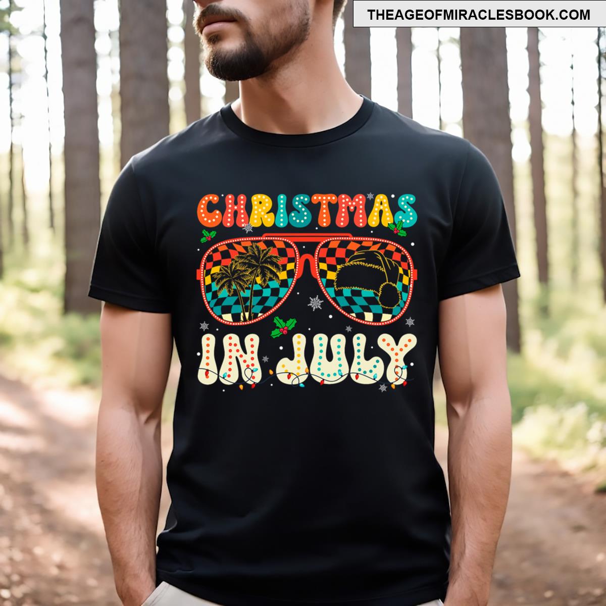 Santa Claus Sunglasses Beach Christmas In July Men Kid T-shirt