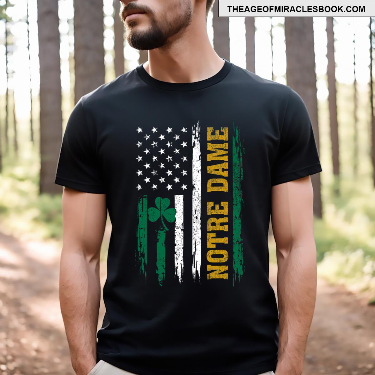 Notre Dame Usa Flag Patriotic T-shirt