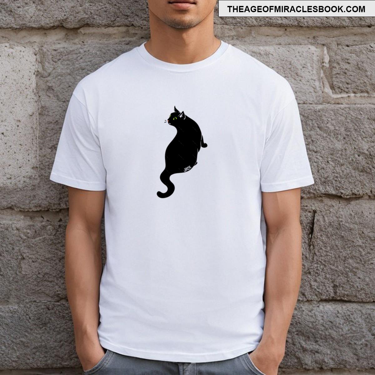 Interested Black Cat T-shirt
