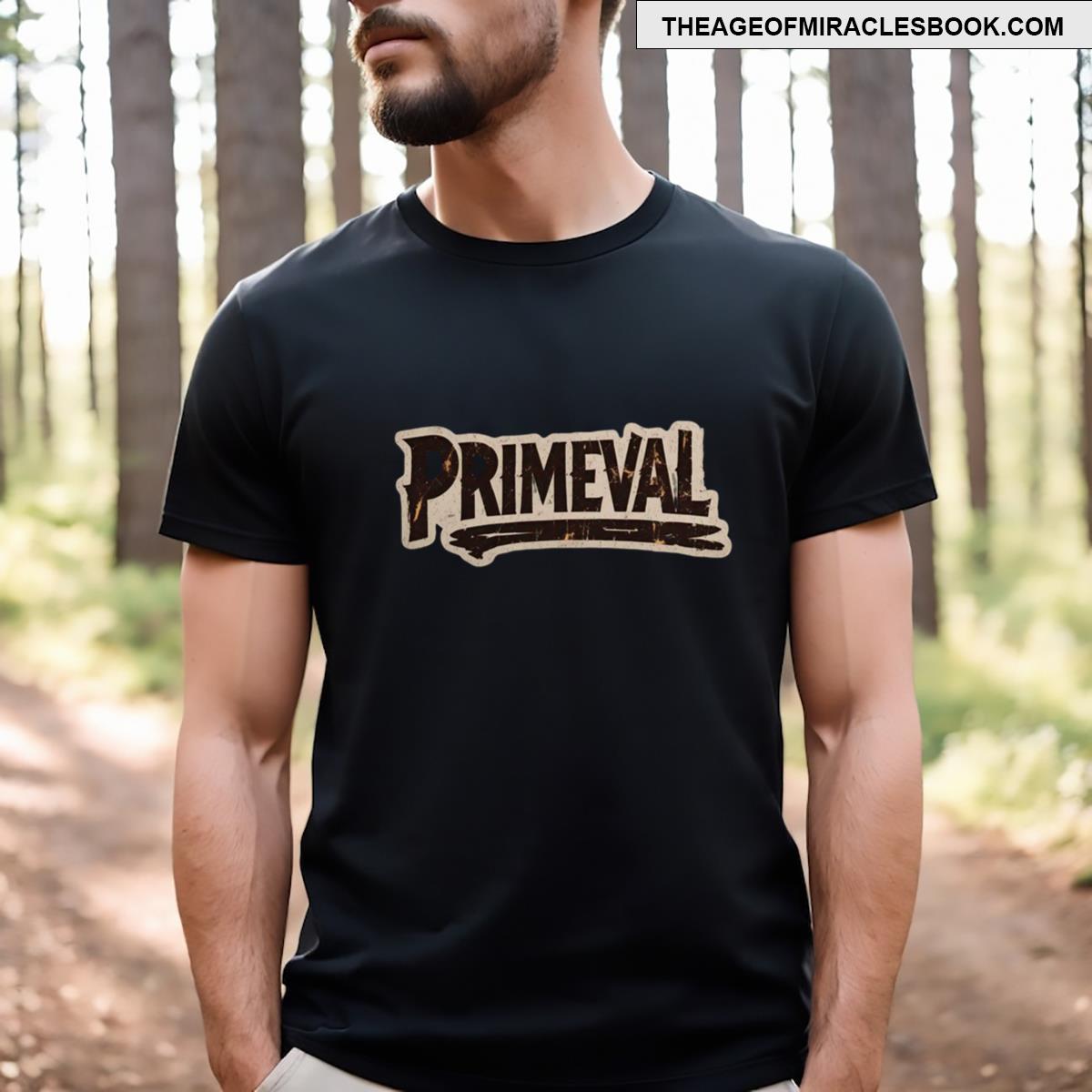 Rustic Primeval Logo Sticker T-shirt
