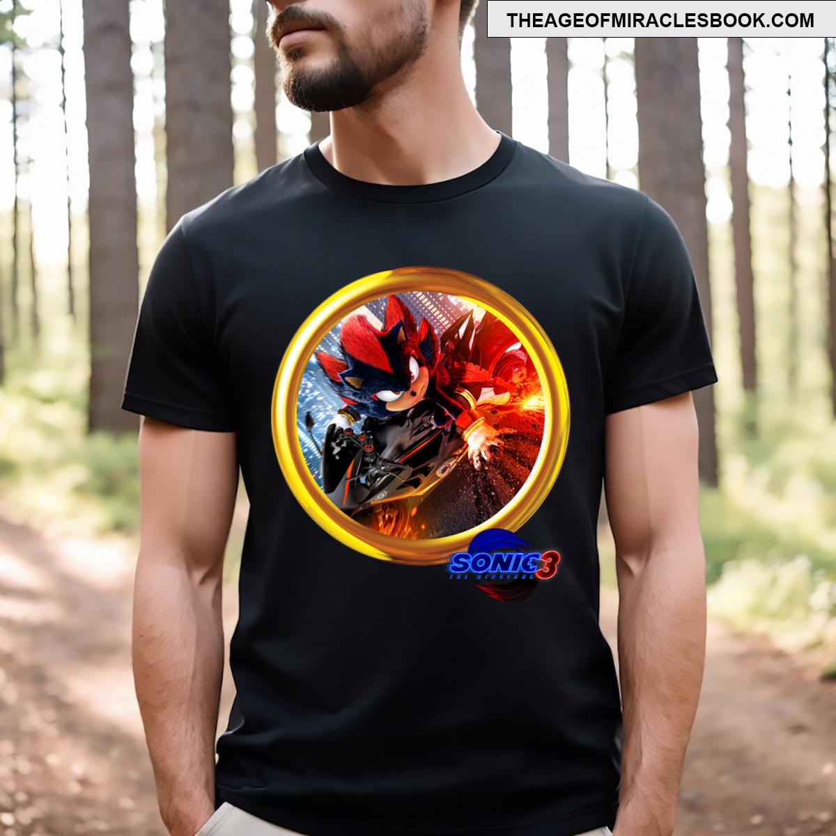 Sonic The Hedgehog 3 – Shadow Motorcycle T-shirt T-shirt