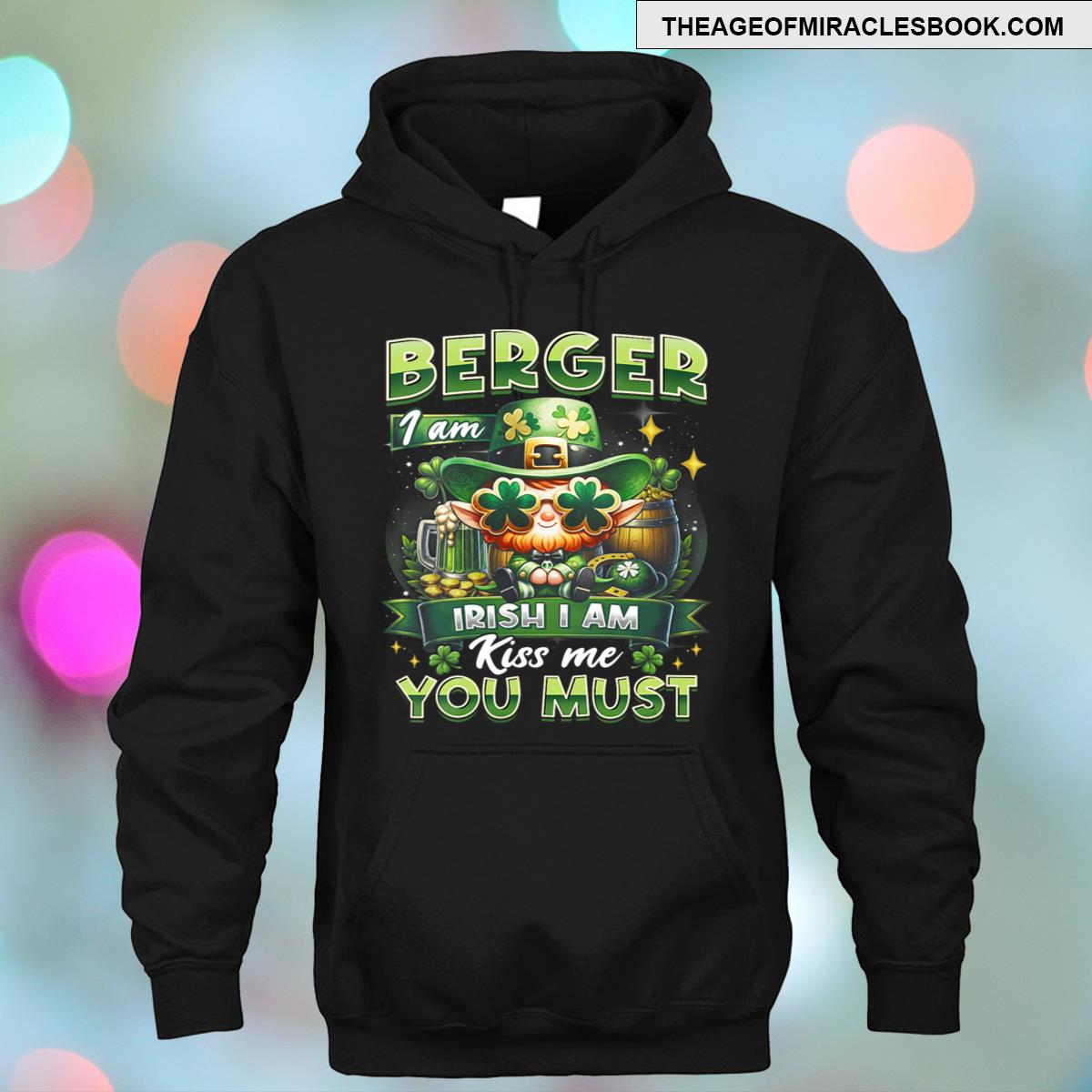 Alternative view of Womens Berger I Am Irish I Am Kiss Me You Must St Patrick Day V Neck T-shirt