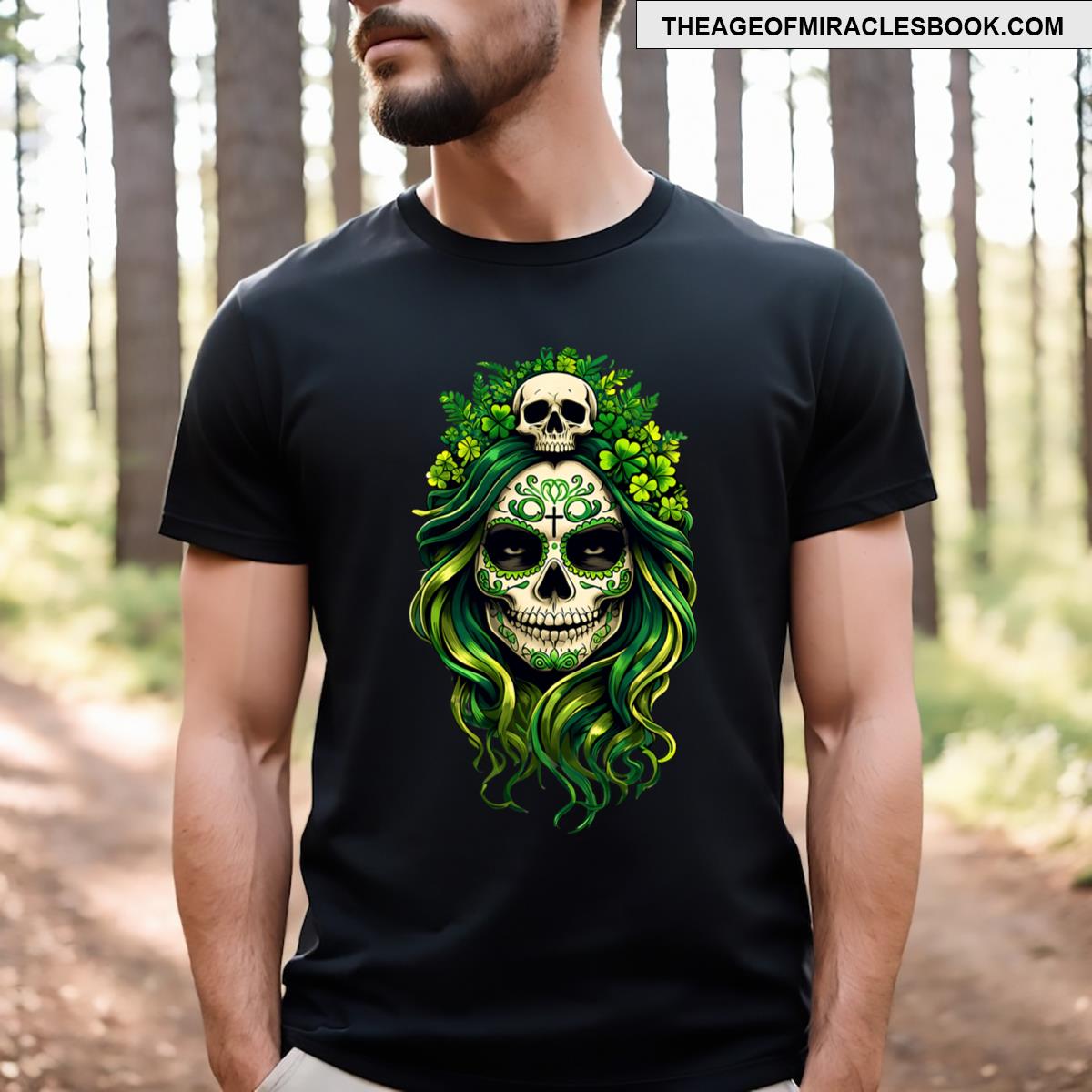 Stpatrick’s Day Leprechaun Shamrock Skull Woman Girl Kid T-shirt