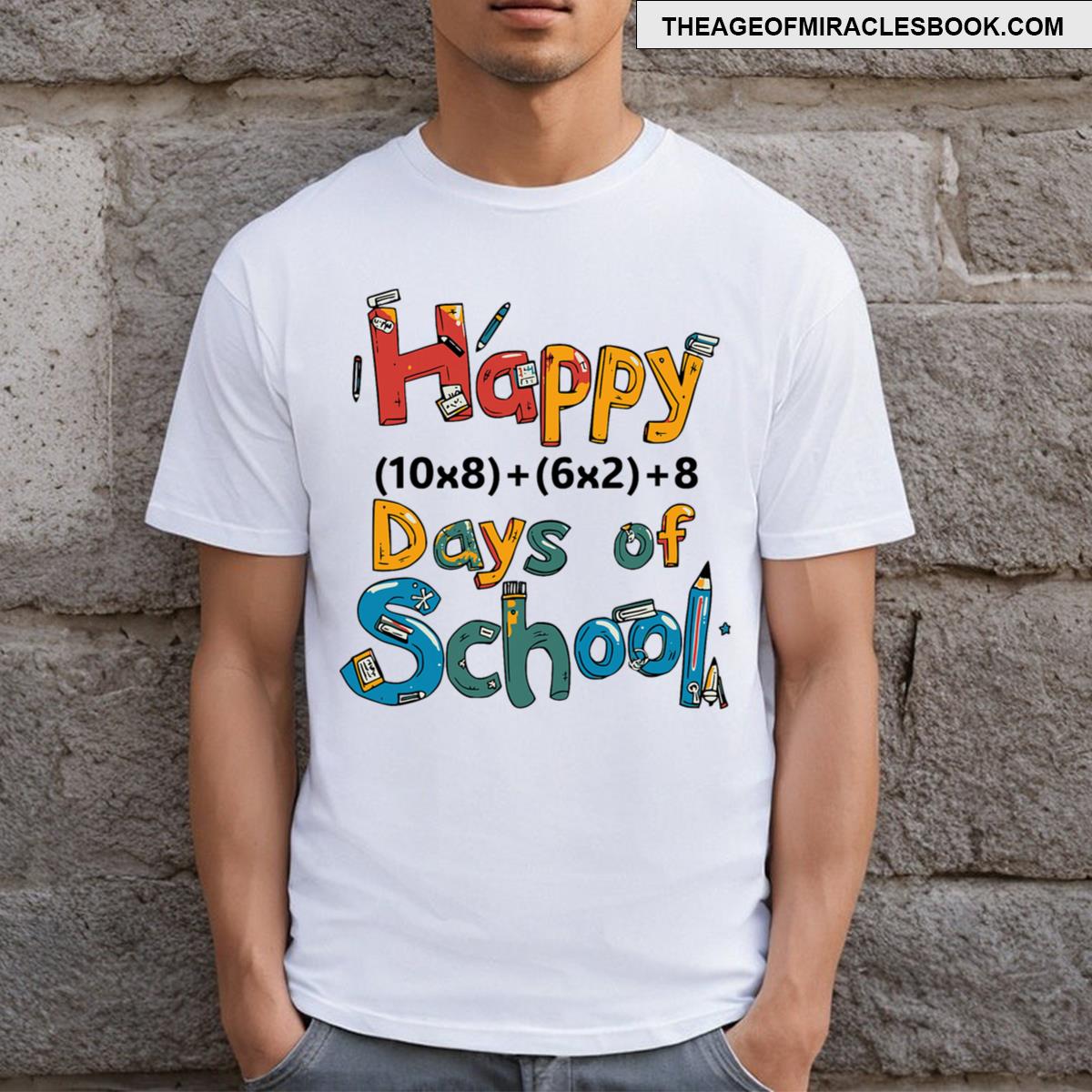 Kids 100 Days Of School Math Equation Teacher School T-shirt