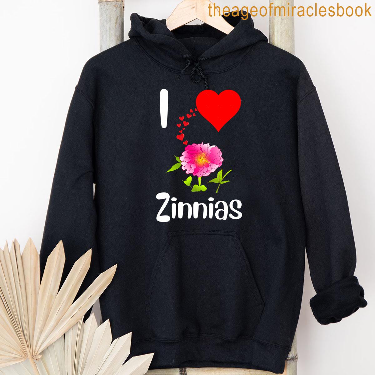 Alternative view of Zinnia Flower Lovers Hearts Beautiful Flower Watercolor Petals Blooming T-shirt