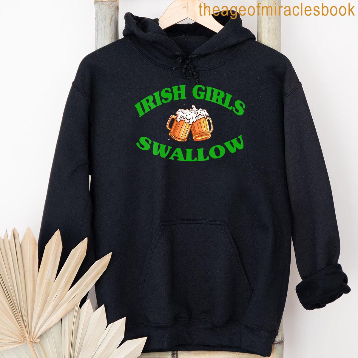 Alternative view of Womens Funny Irish Girls Swallow Party Beer Drinking Saint Patricks V Neck T-shirt