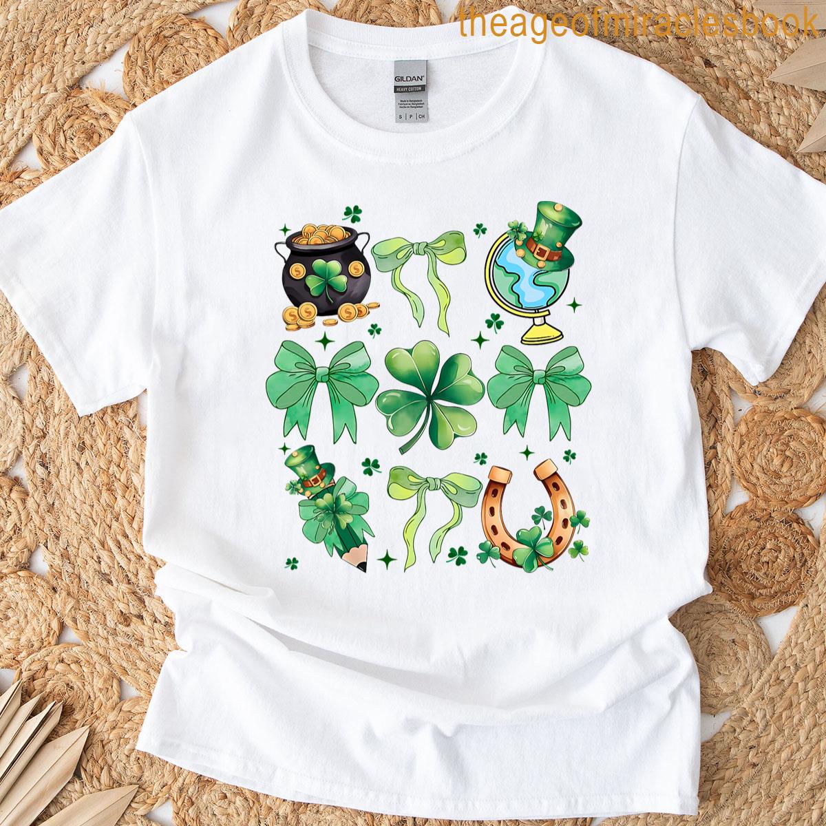 Coquette Shamrock St Patricks Day Irish Teacher Girl T-shirt