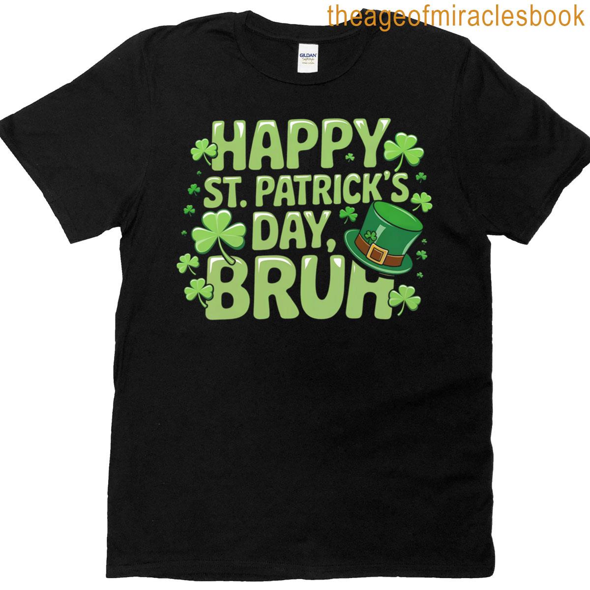 St Patricks Days For Kids Bruh Boys Shamrock T-shirt