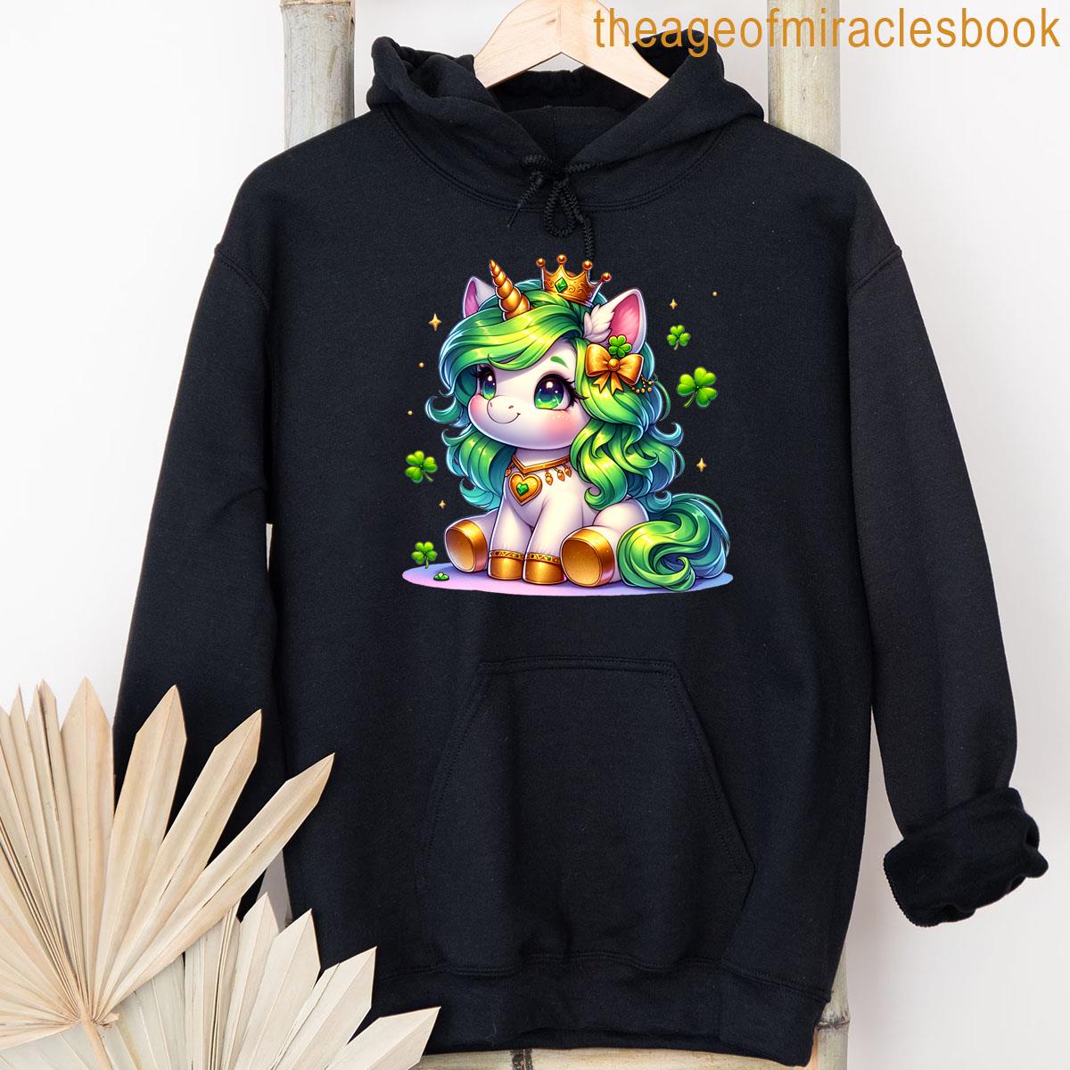 Alternative view of Unicorn St Patricks Day Girls Kids Shamrock Cute Unicorn T-shirt