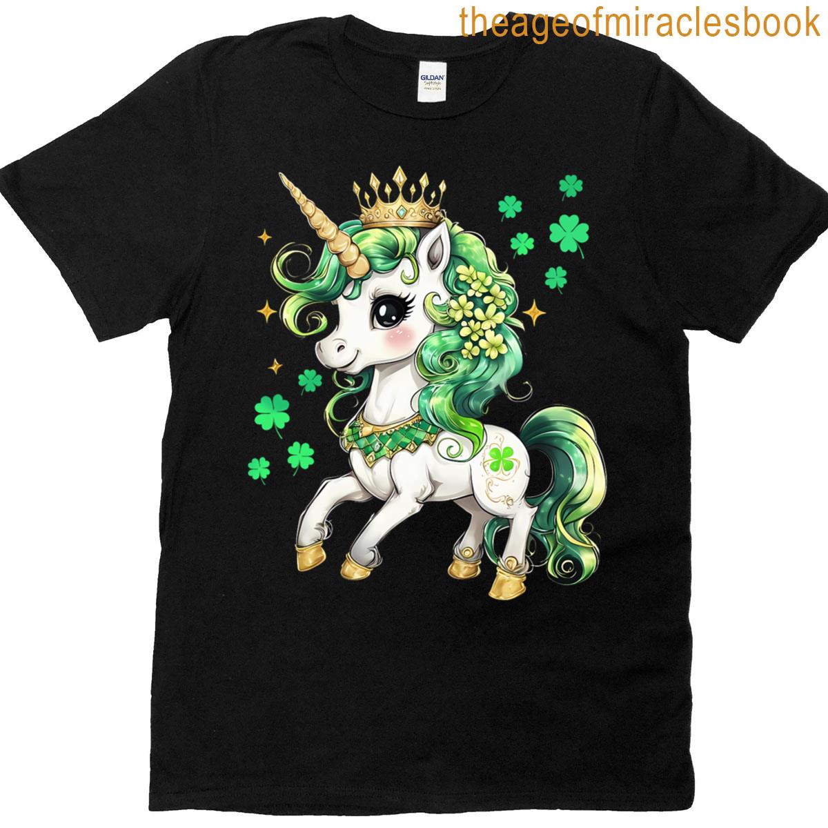 Unicorn Shamrock St Patricks Day Girls Kids Lepricorn T-shirt