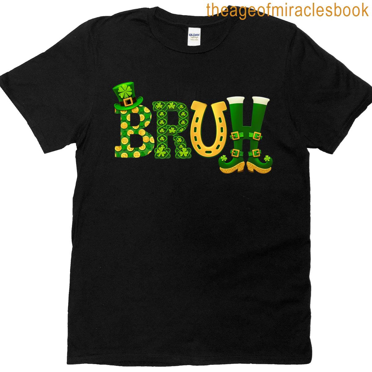 Bruh St Patricks Days For Kids Boys Shamrock T-shirt