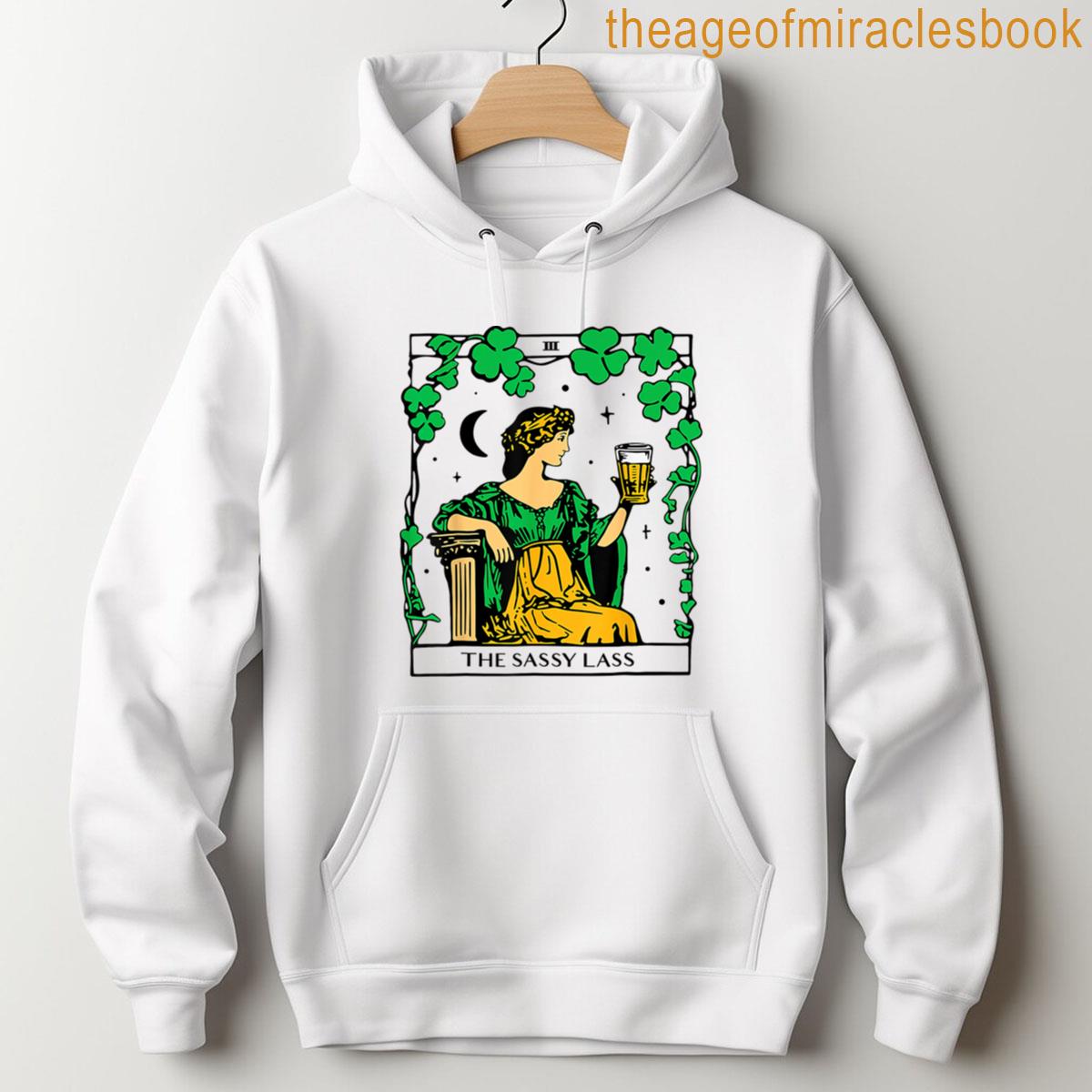 Alternative view of Womens Girls St Patricks Day The Sassy Lass Tarot Card T-shirt