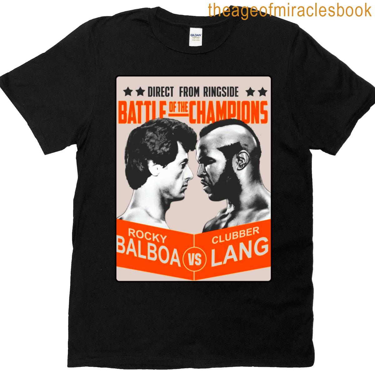 Rocky Vs Clubber Lang Reimagined Retro Movie Poster Design T-shirt