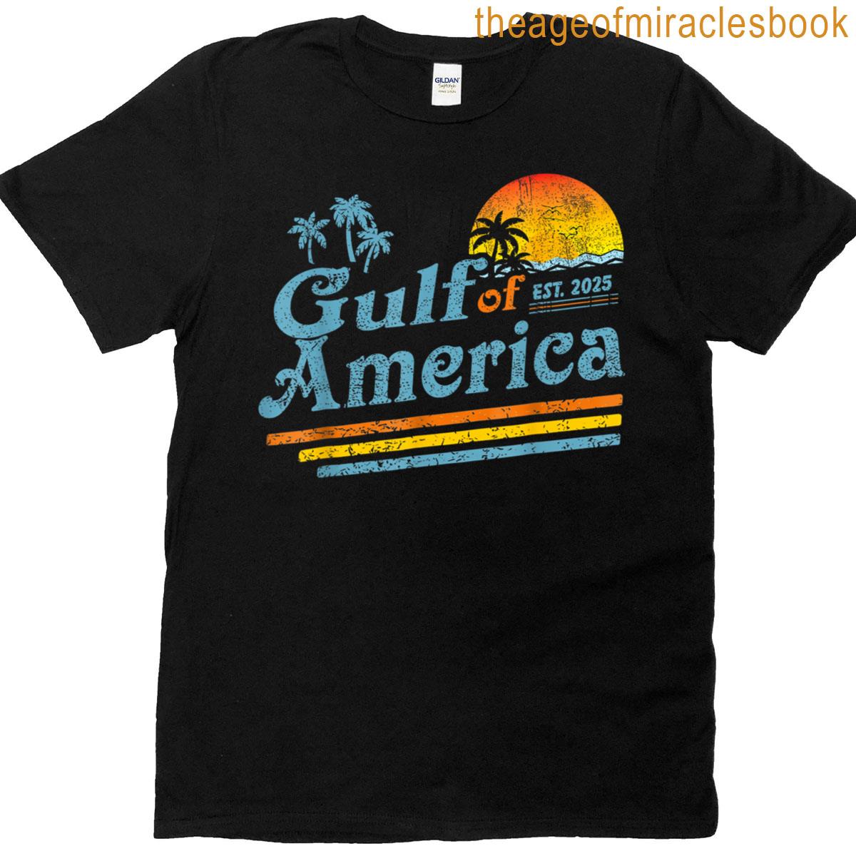 Retro Gulf Of Us America 2025 American Flag Gulf Mexico T-shirt