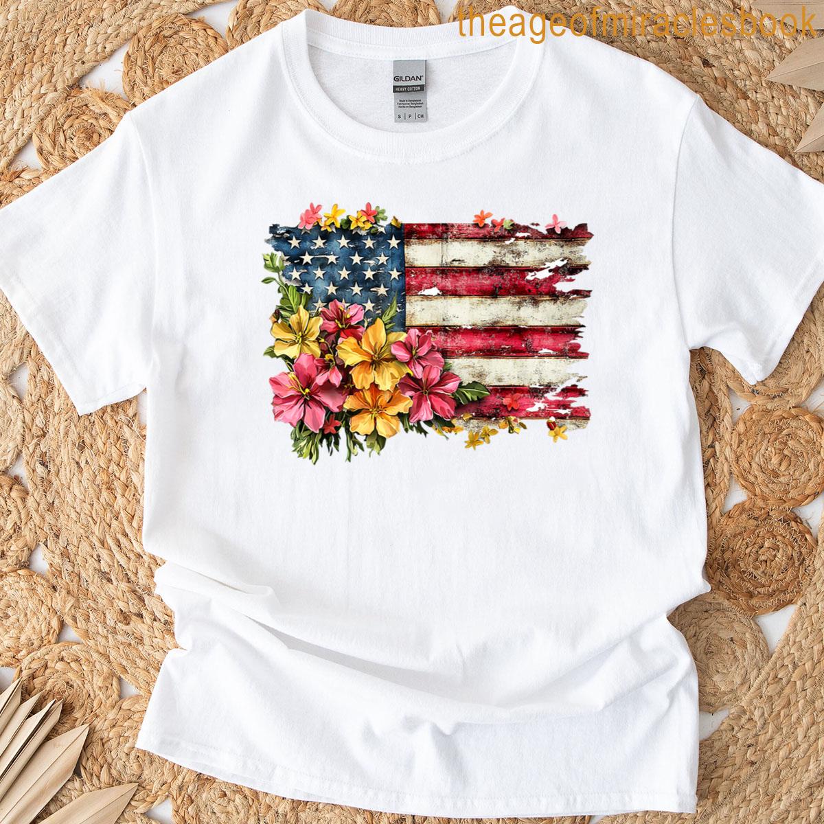 American Flag Red White And Blue Patriotic 4th Of July Premium T-shirt