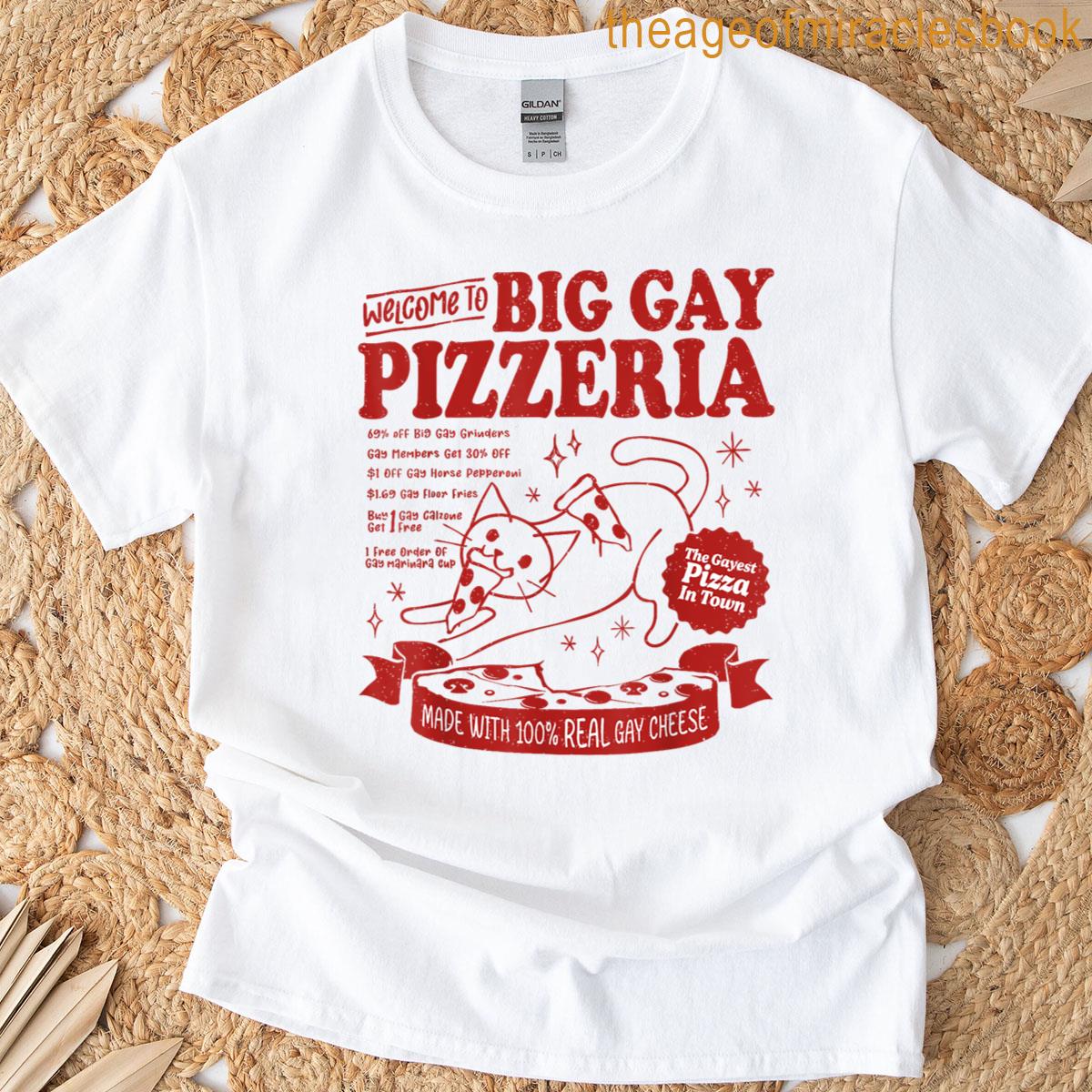Funny Lgbt Cat Big Gay Pizzeria Lgbt Pride Month Mom Cat T-shirt