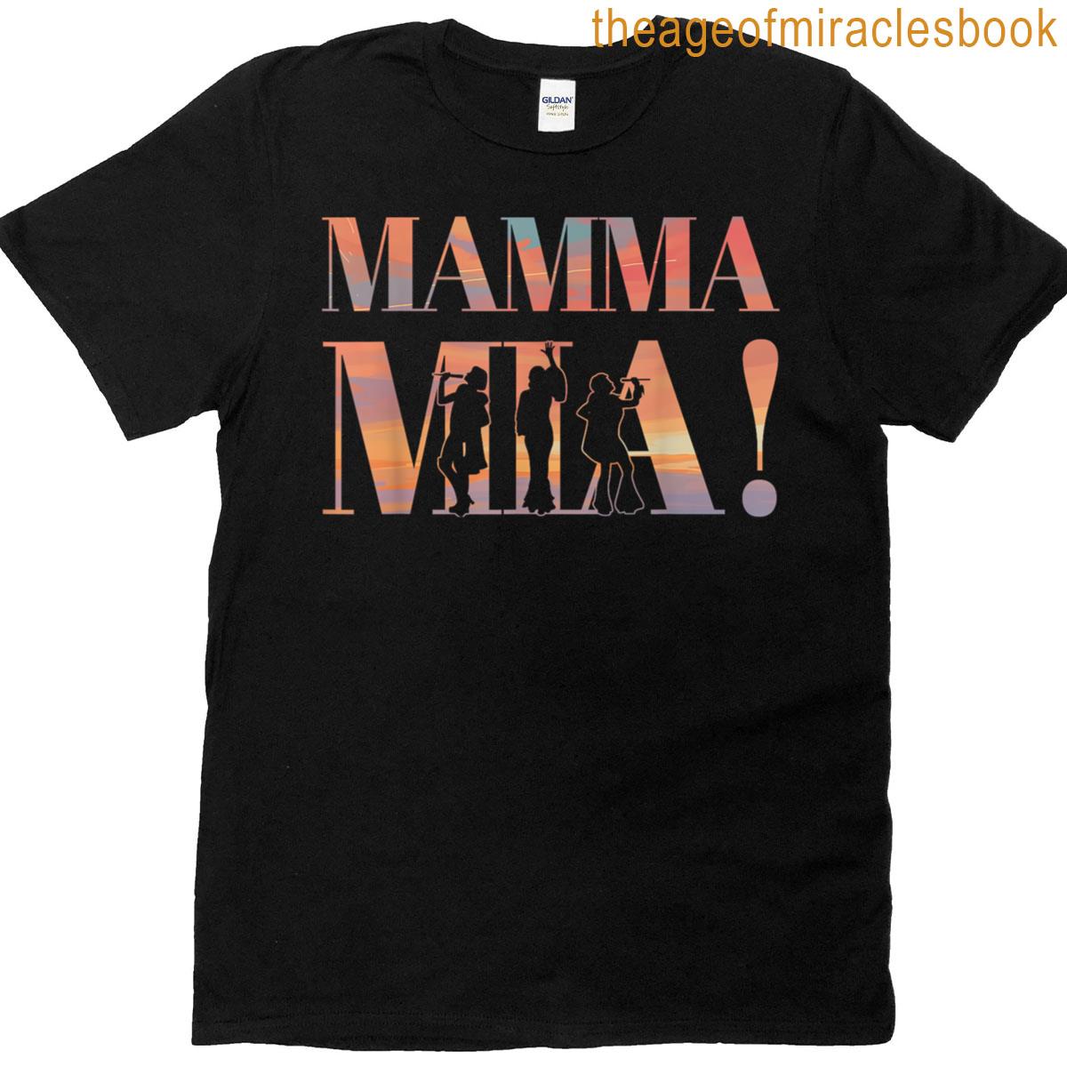 Mamma Mia Retro Disco Dancing Silhouette 70s Vibes T-shirt