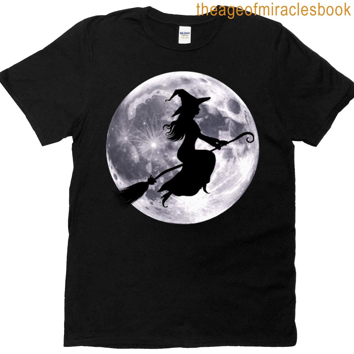 Silhouette Of A Witch Against The Moon Premium Scoop T-shirt