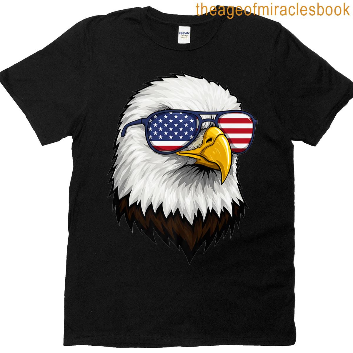 American Flag Patriotic Eagle Men Boys 4th Of July Premium T-shirt