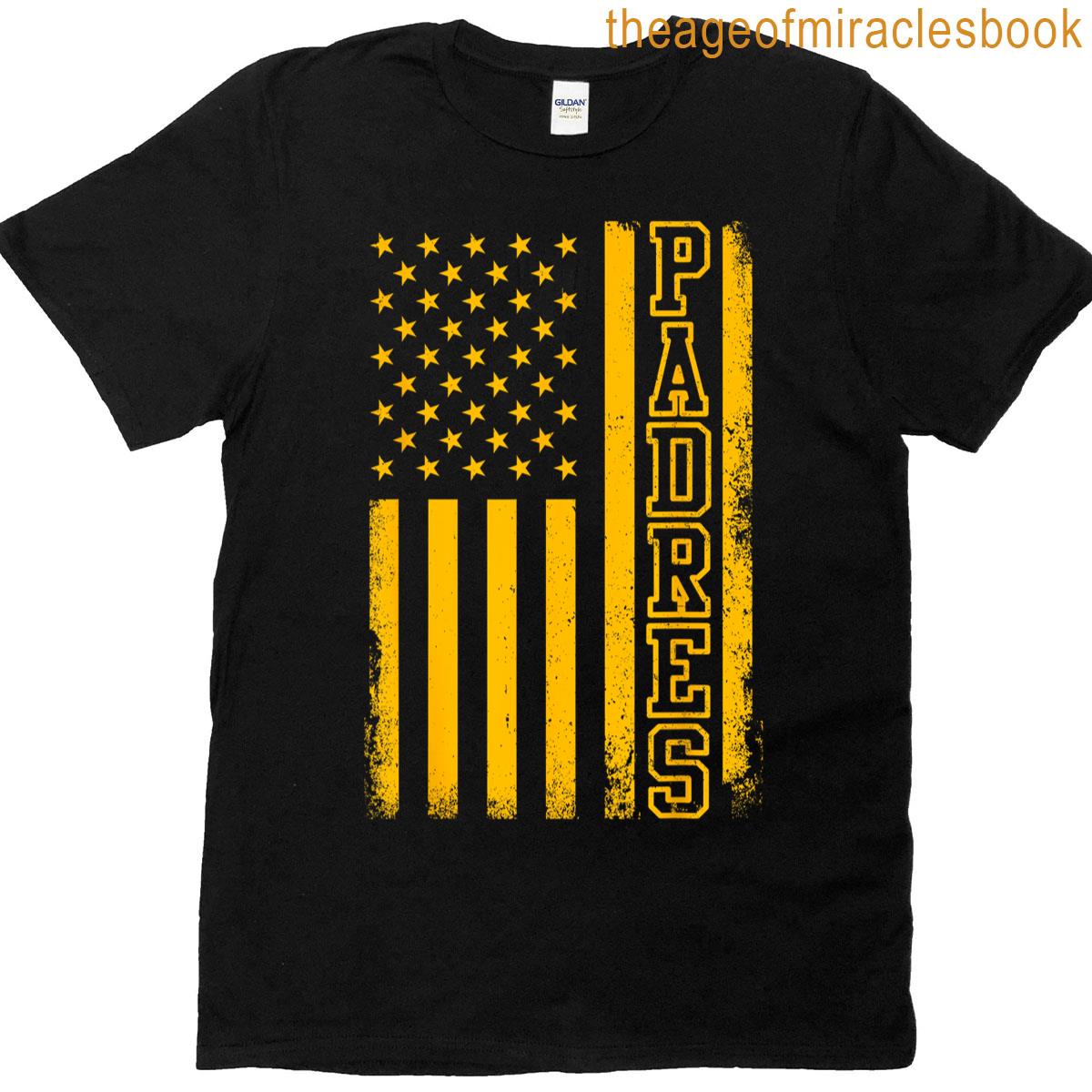Padres Personalized Name American Flag I Love Padres T-shirt