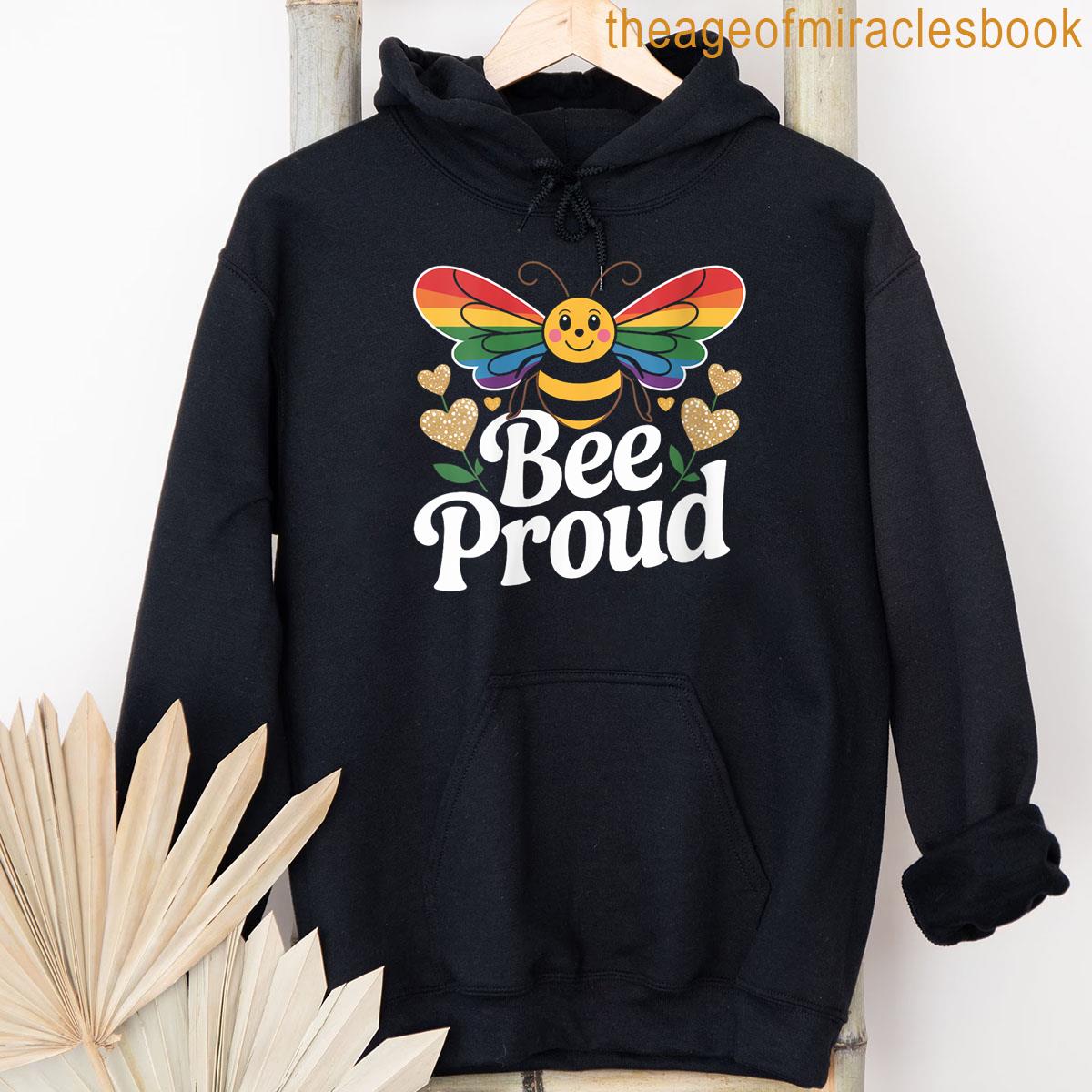 Womens Bee Proud Rainbow Bee Lgbtq Cute Pride T-shirt