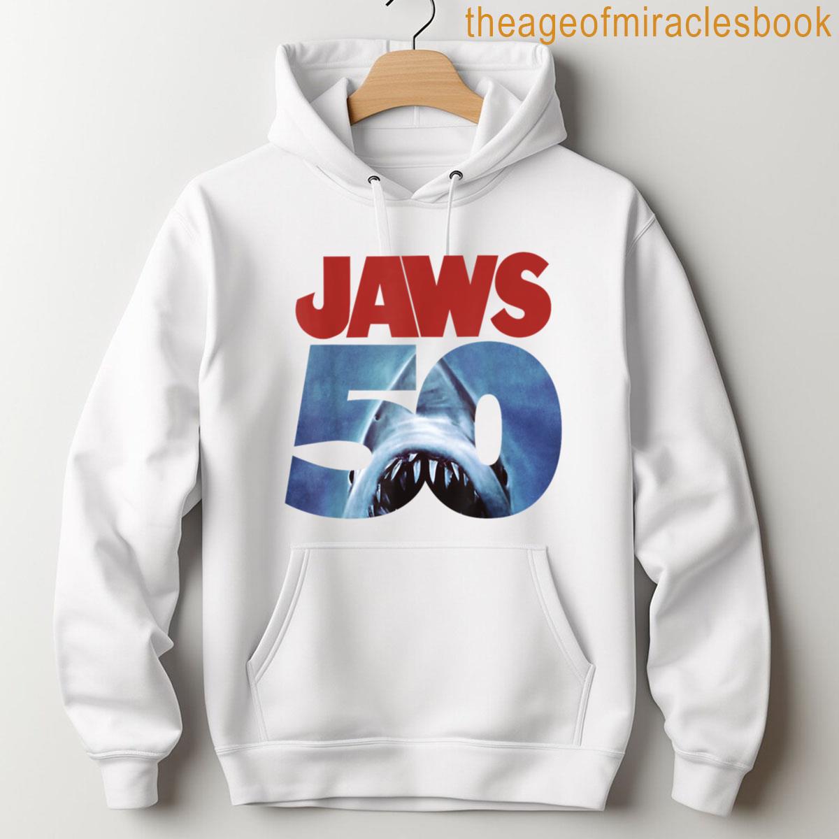 Sweat à Capuche Jaws 50th Anniversary - Design Pop Art Style Poster Officiel - Célébration 50 Ans Du Film
