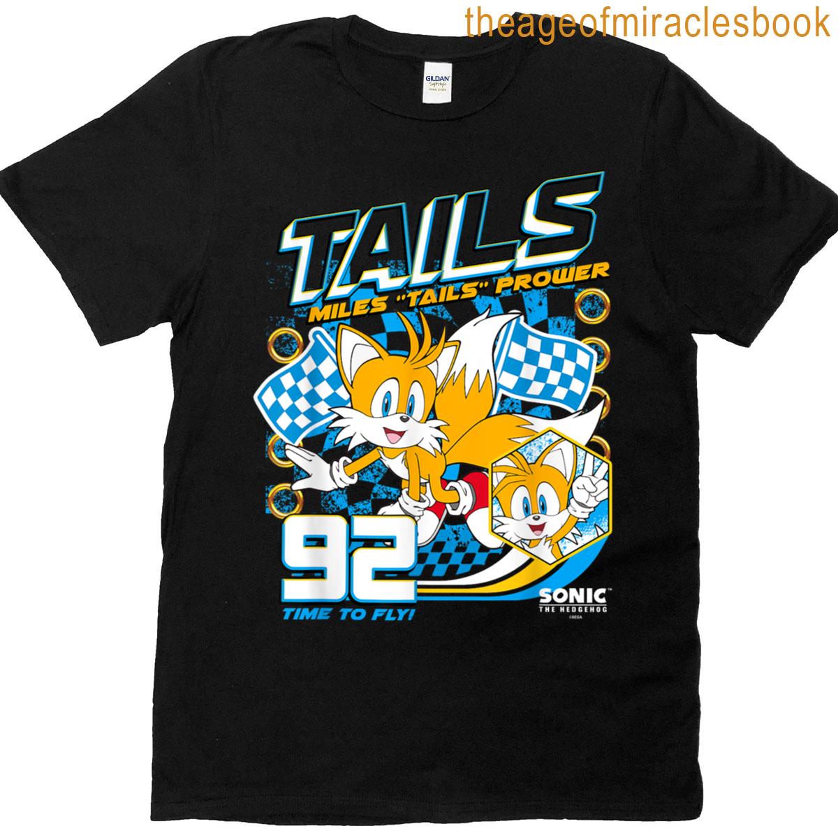 Sonic The Hedgehog Miles Tails Prower 92 Racing Poster T-shirt