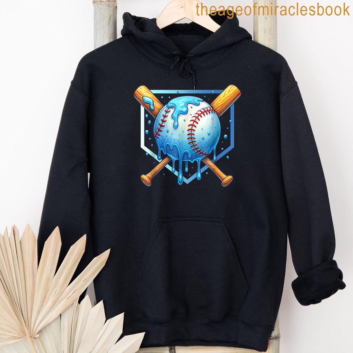 Baseball Hoodie Boys Baseball Dripping Ice Cream Drip Youth Boys