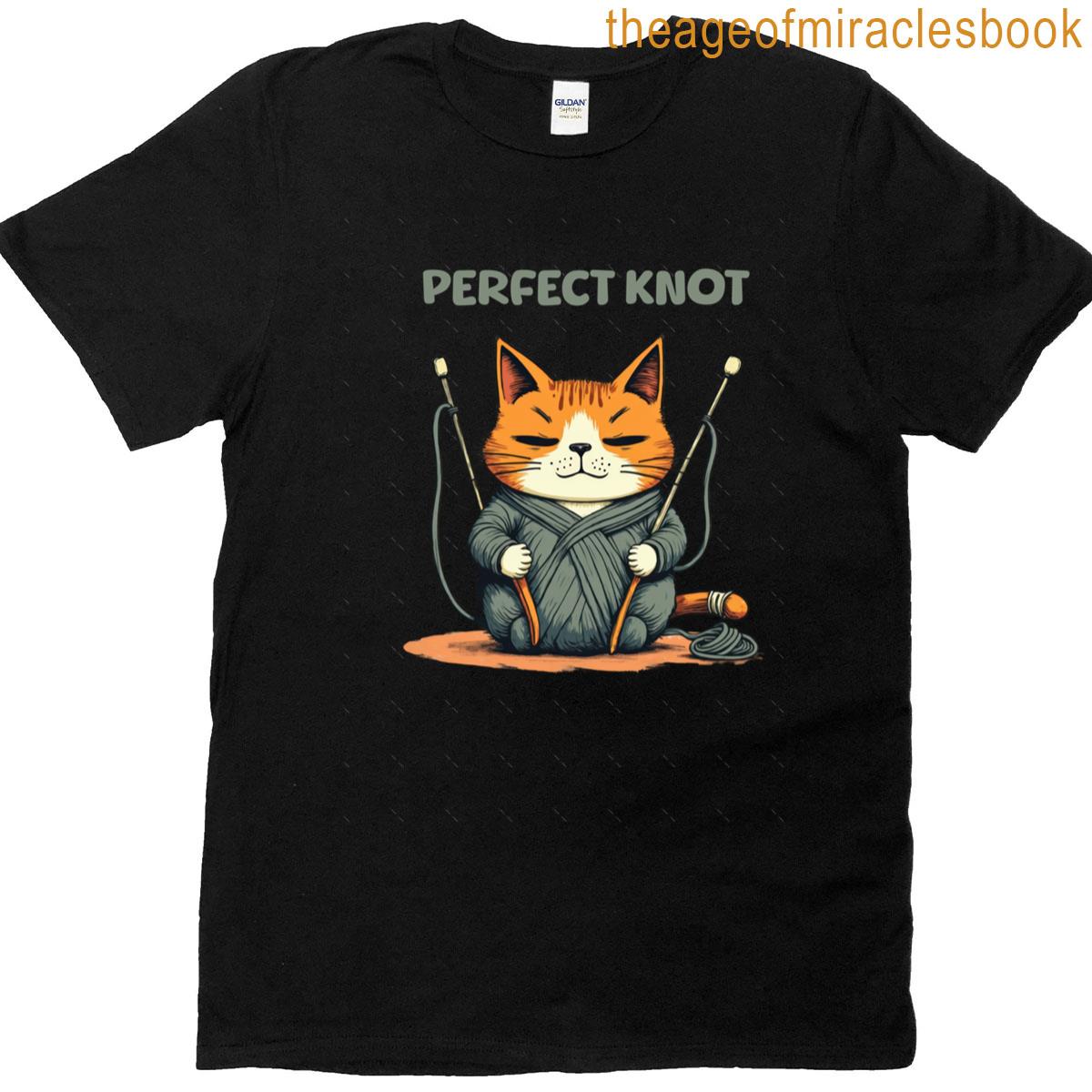 Perfect Knot Confident Knitting Cat Vibes Oversized T-shirt