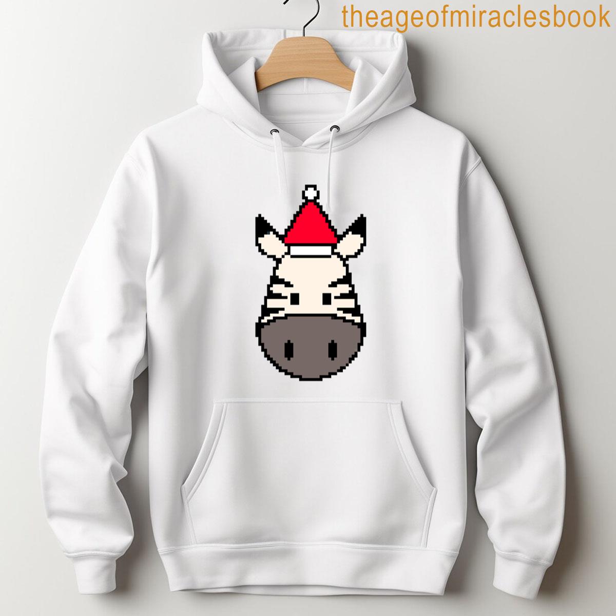 Alternative view of Zebra Pixelated Christmas - Funny Zebra Xmas T-shirt
