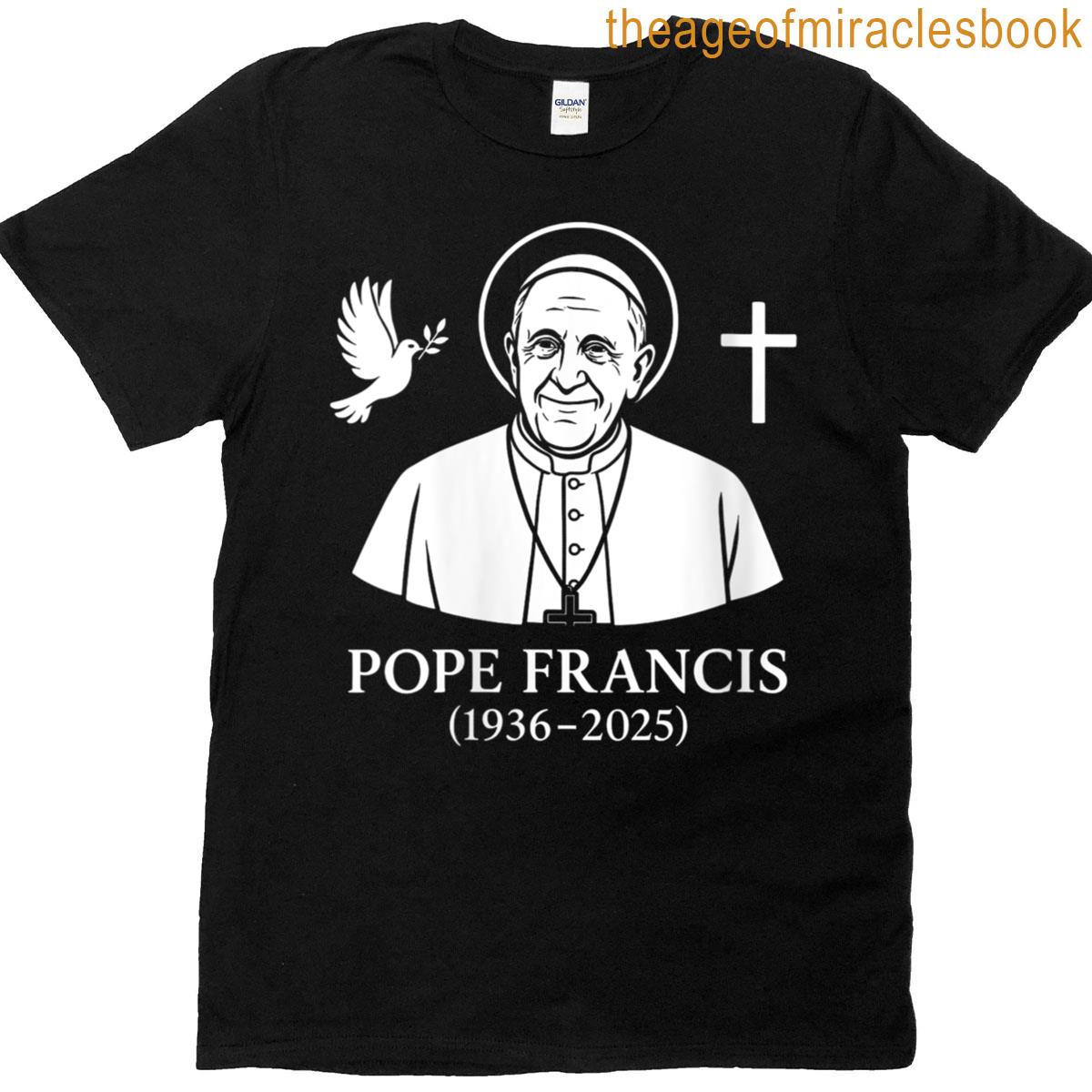 Womens Pope Francis Signature 1936 2025 Catholic T-shirt