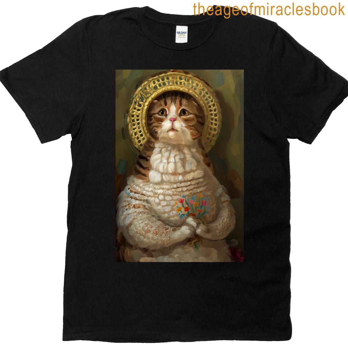 Purrfect Saint Cat With A Halo T-shirt