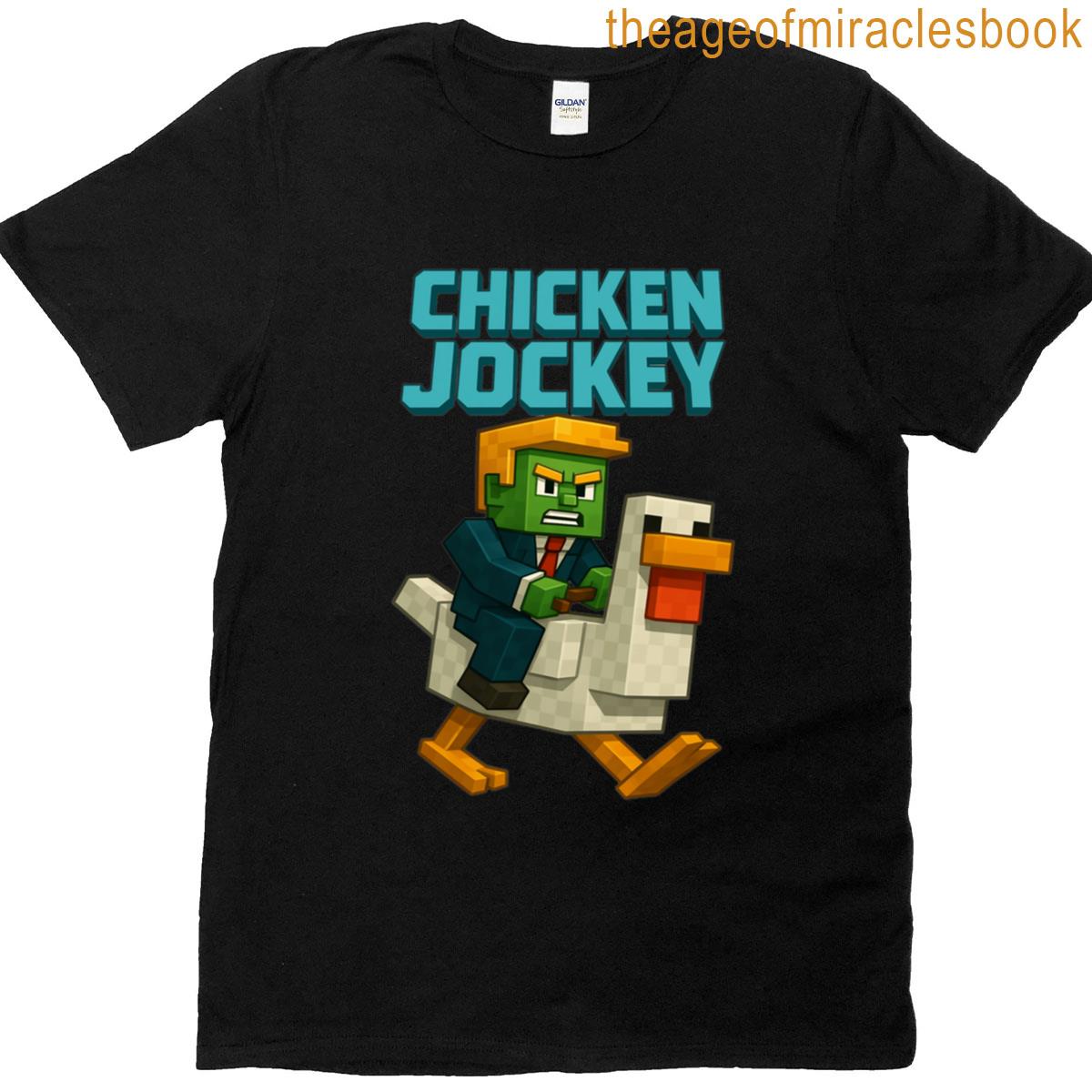 Anti Trump Funny Chicken Jockey Minecraft Movie Fighting Battle T-shirt