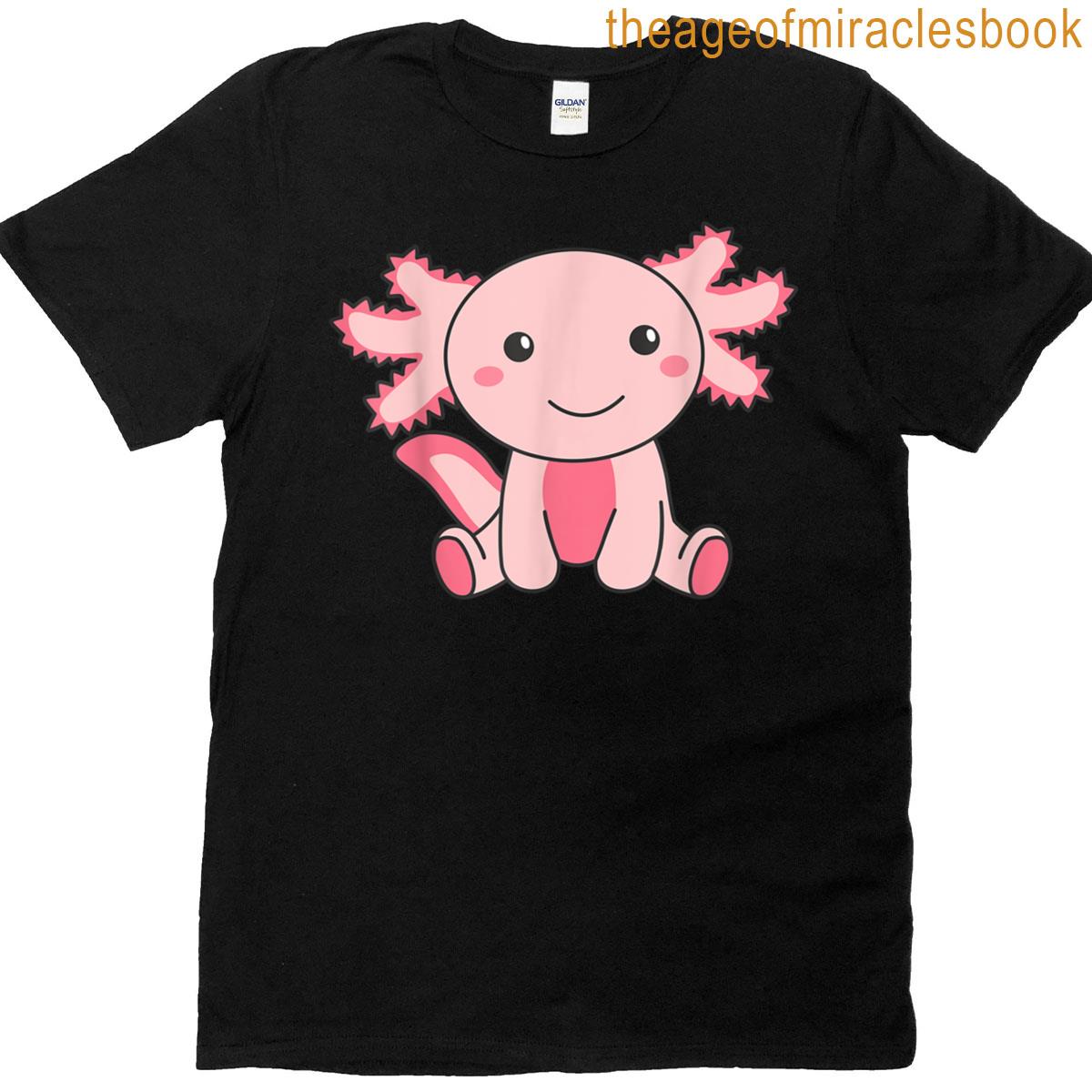Axolotl Cute Animals Kawaii Anime Funny Axolotl T-shirt